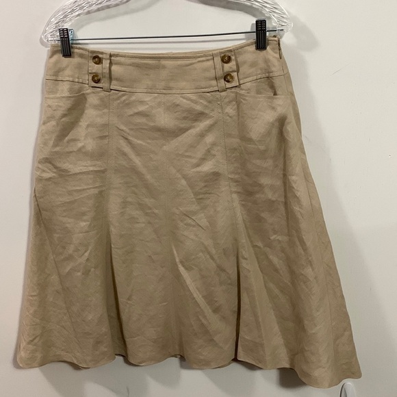 Ann Taylor 100% Linen Skirt, hidden side zipper, 2 front pockets, good condition - Picture 1 of 5